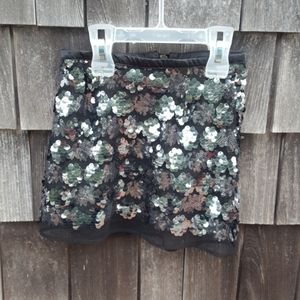 Girls black sequin skirt